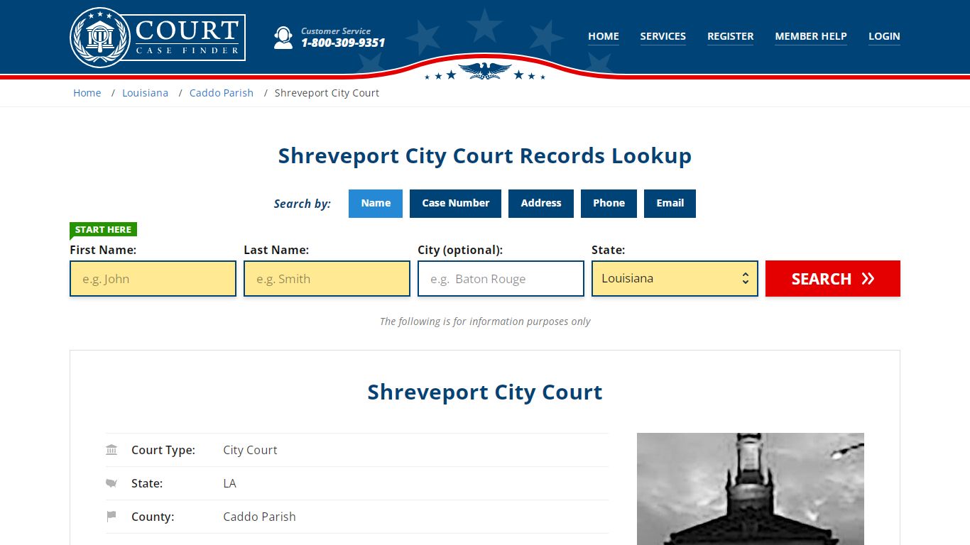 Shreveport City Court Records Lookup - CourtCaseFinder.com