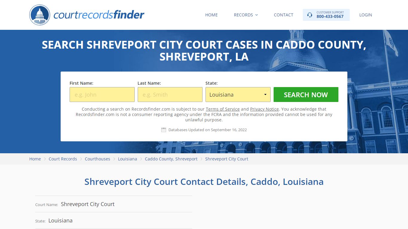Shreveport City Court Case Search - Caddo County, LA - RecordsFinder